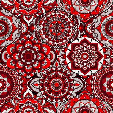 Patchwork desen. Vintage dekoratif öğeler. Elle çizilmiş backg