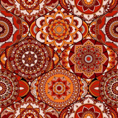 Patchwork desen. Vintage dekoratif öğeler. Elle çizilmiş backg