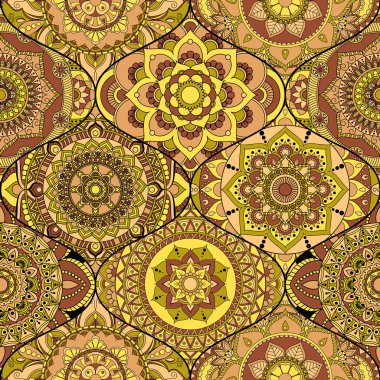 Patchwork desen. Vintage dekoratif öğeler. Elle çizilmiş backg