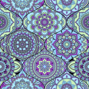 Patchwork desen. Vintage dekoratif öğeler. Elle çizilmiş backg