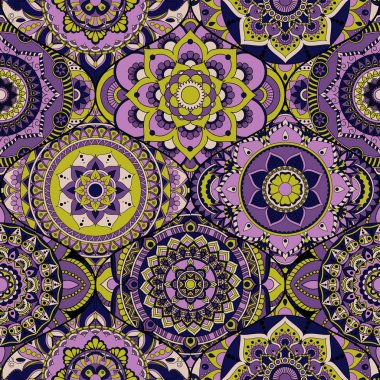 Patchwork desen. Vintage dekoratif öğeler. Elle çizilmiş backg