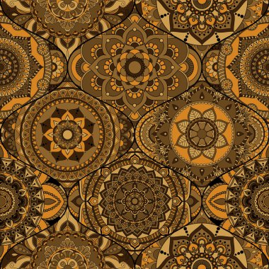 Patchwork desen. Vintage dekoratif öğeler. Elle çizilmiş backg