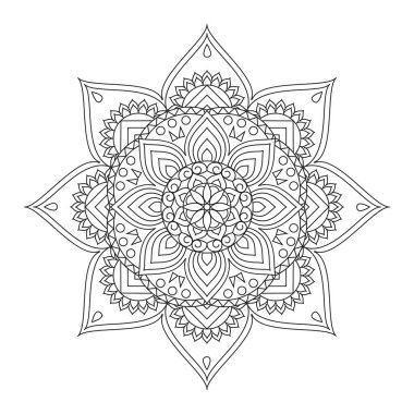 Çiçek Mandala. Vintage dekoratif öğeler. Oryantal desen, v