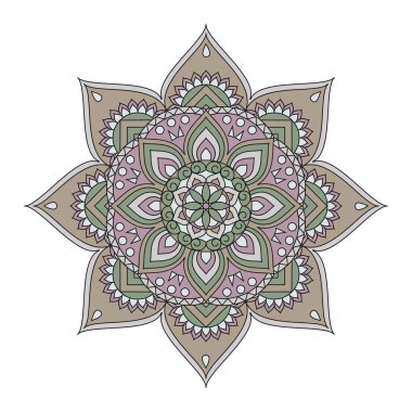 Çiçek mandalalar. Vintage dekoratif öğeler. Oryantal desen, 