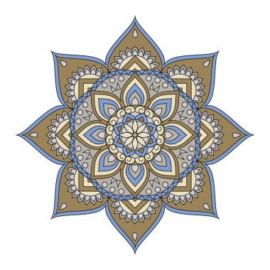 Çiçek mandalalar. Vintage dekoratif öğeler. Oryantal desen, 