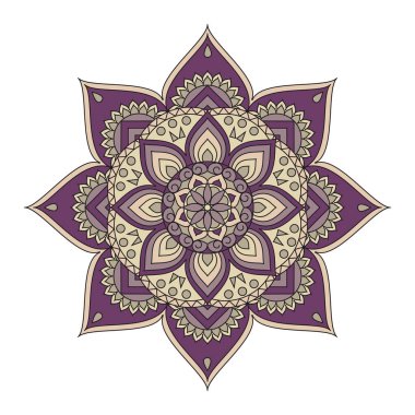 Çiçek mandalalar. Vintage dekoratif öğeler. Oryantal desen, 