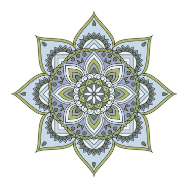 Çiçek mandalalar. Vintage dekoratif öğeler. Oryantal desen, 