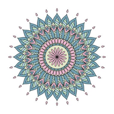 Çiçek mandalalar. Vintage dekoratif öğeler. Oryantal desen, 