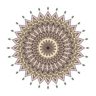 Çiçek mandalalar. Vintage dekoratif öğeler. Oryantal desen, 