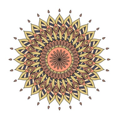 Çiçek mandalalar. Vintage dekoratif öğeler. Oryantal desen, 