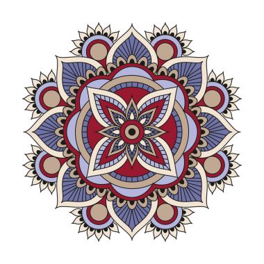 Çiçek mandalalar. Vintage dekoratif öğeler. Oryantal desen, 