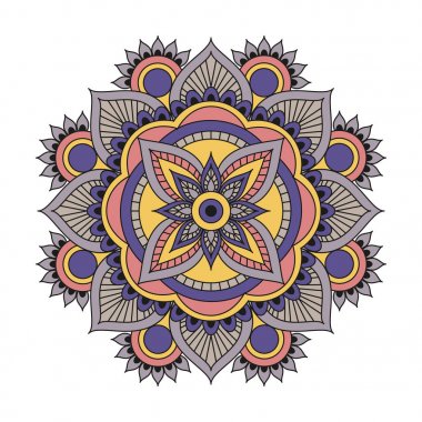 Çiçek mandalalar. Vintage dekoratif öğeler. Oryantal desen, 