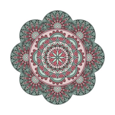 Çiçek mandalalar. Vintage dekoratif öğeler. Oryantal desen, 