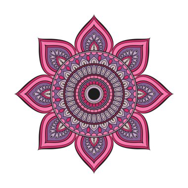 Çiçek mandalalar. Vintage dekoratif öğeler. Oryantal desen, 