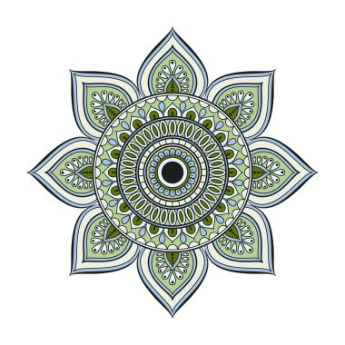 Çiçek mandalalar. Vintage dekoratif öğeler. Oryantal desen, 