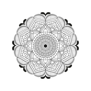 Çiçek Mandala. Vintage dekoratif öğeler. Oryantal desen, v