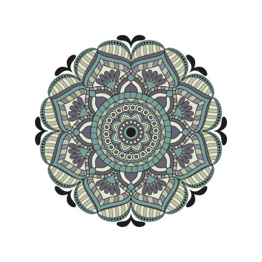 Çiçek mandalalar. Vintage dekoratif öğeler. Oryantal desen, 