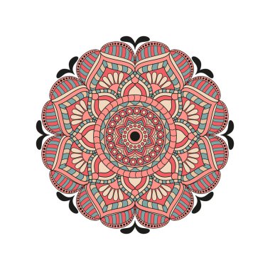 Çiçek mandalalar. Vintage dekoratif öğeler. Oryantal desen, 