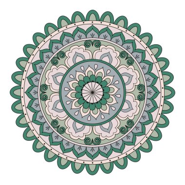 Çiçek mandalalar. Vintage dekoratif öğeler. Oryantal desen, 