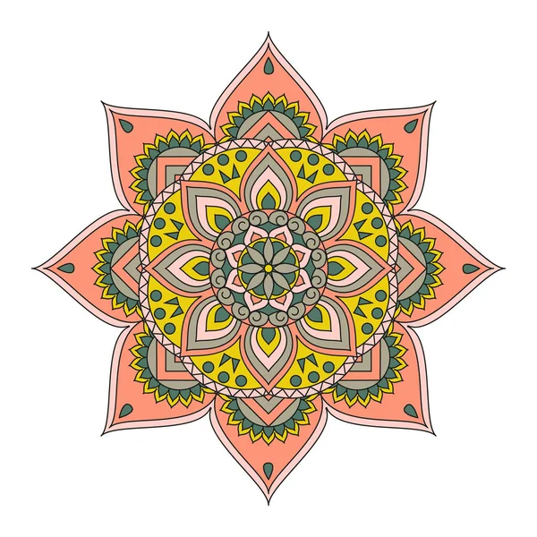 Mandalas aux fleurs. Éléments décoratifs vintage. Schéma oriental , — Image vectorielle