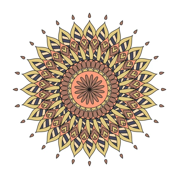 Mandalas aux fleurs. Éléments décoratifs vintage. Schéma oriental , — Image vectorielle