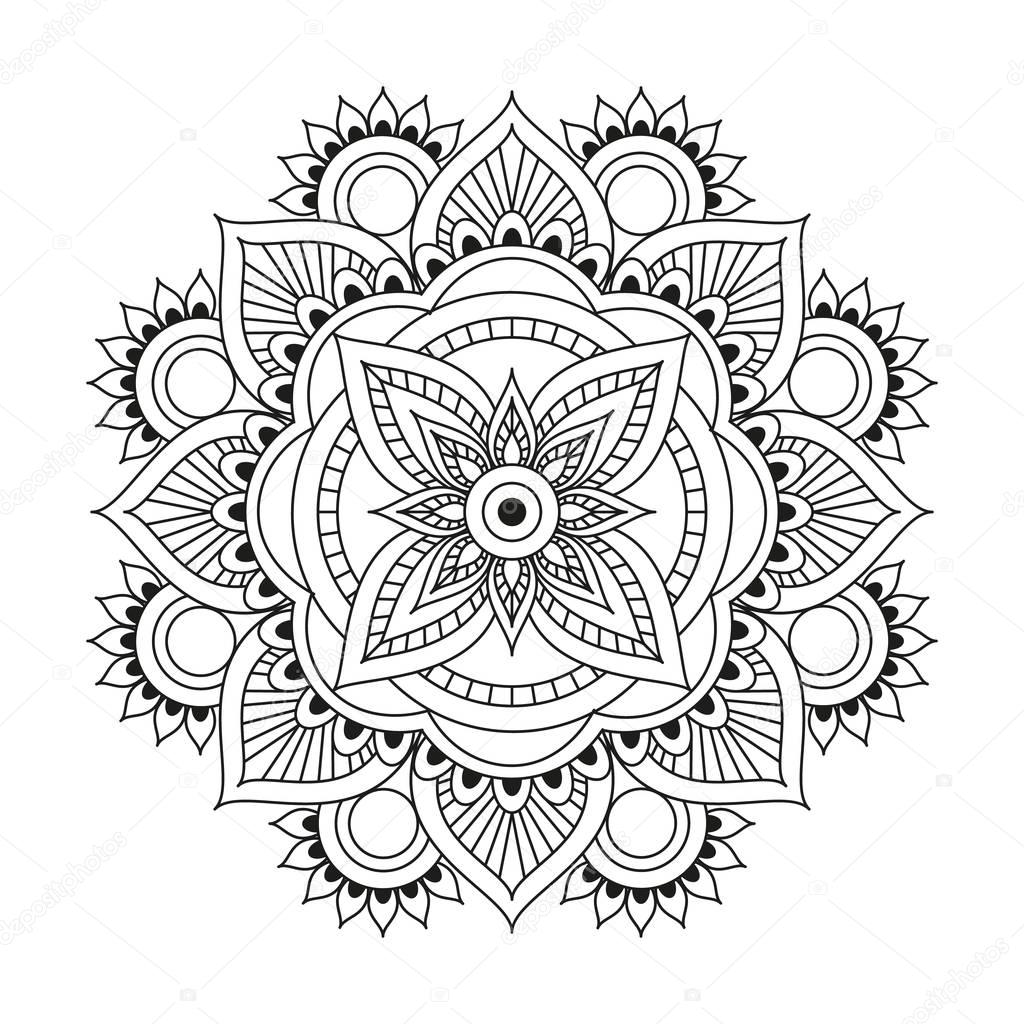 Flower Mandala. Vintage decorative elements. Oriental pattern, v