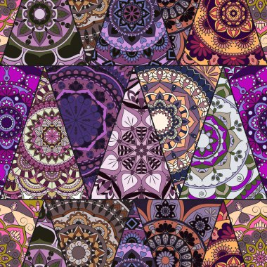 Sorunsuz mandalalar desen. Vintage dekor elementleri ile mand