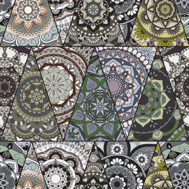 Sorunsuz mandalalar desen. Vintage dekor elementleri ile mand