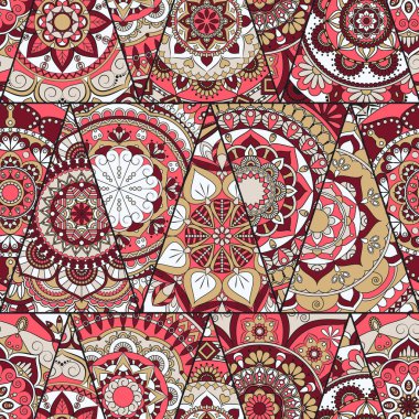 Sorunsuz mandalalar desen. Vintage dekor elementleri ile mand