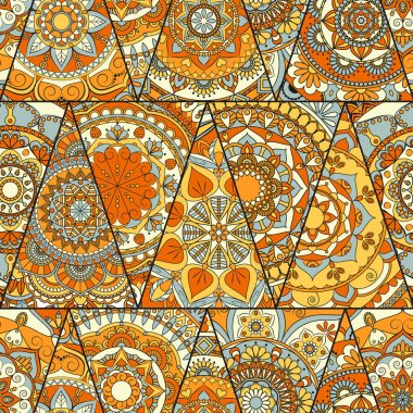 Sorunsuz mandalalar desen. Vintage dekor elementleri ile mand