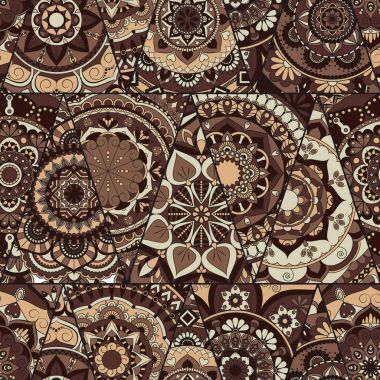 Sorunsuz mandalalar desen. Vintage dekor elementleri ile mand