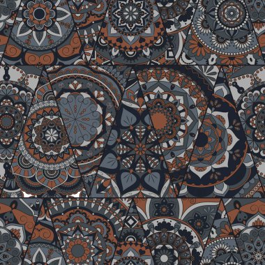 Sorunsuz mandalalar desen. Vintage dekor elementleri ile mand