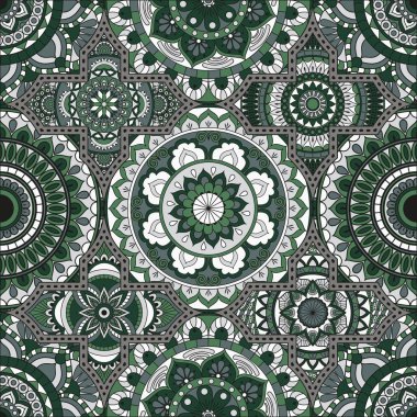 Patchwork desen. Vintage dekoratif öğeler. Elle çizilmiş backg