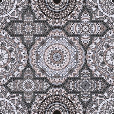 Patchwork desen. Vintage dekoratif öğeler. Elle çizilmiş backg