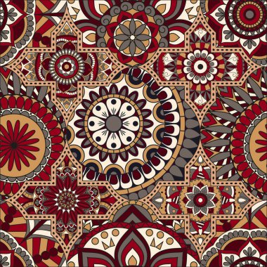 Patchwork desen. Vintage dekoratif öğeler. Elle çizilmiş backg