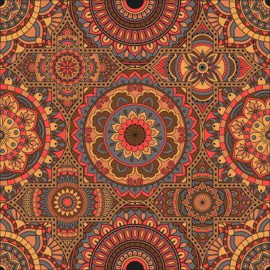 Patchwork desen. Vintage dekoratif öğeler. Elle çizilmiş backg