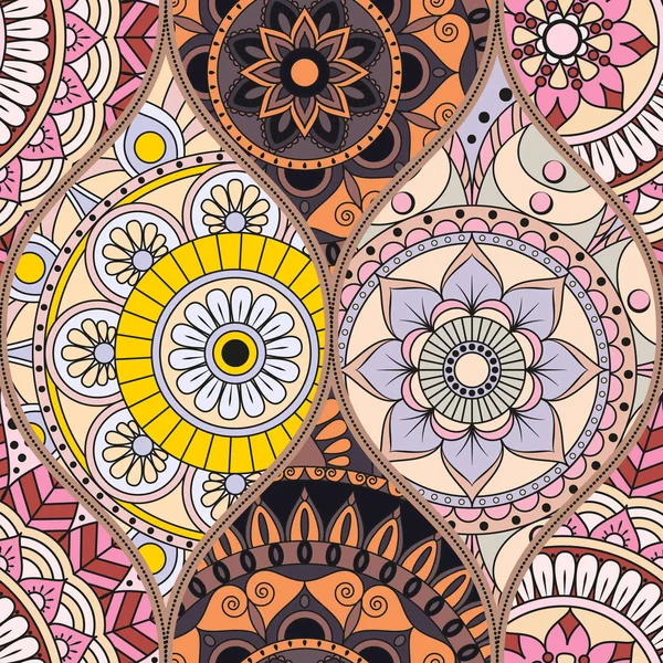 Patchwork desen. Vintage dekoratif öğeler. Elle çizilmiş backg