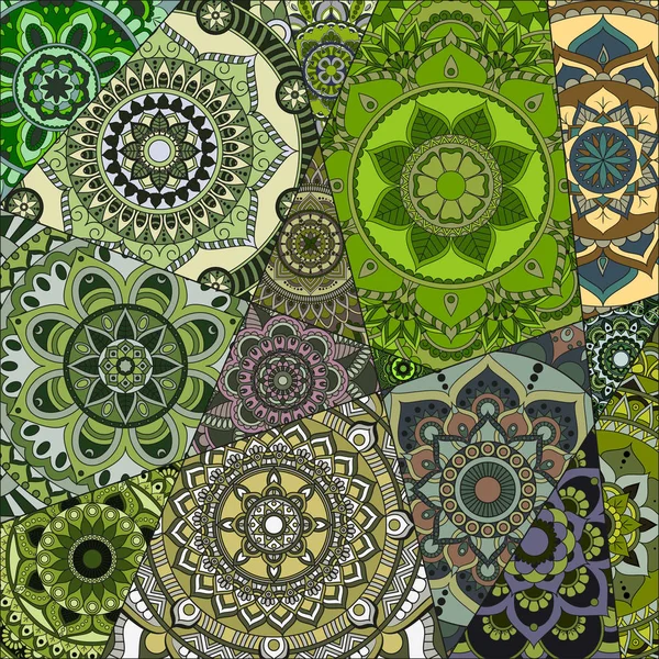 Padrão com mandalas. Elementos decorativos vintage. Desenho à mão b — Vetor de Stock