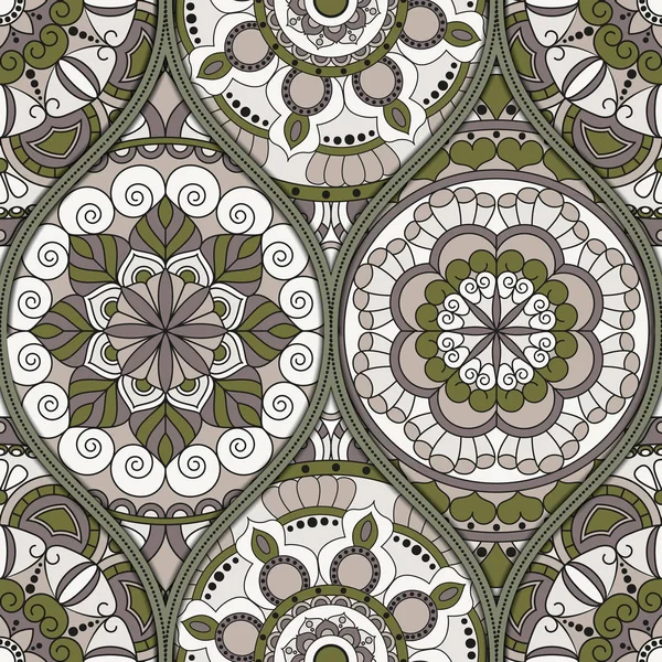 Padrão com mandalas. Elementos decorativos vintage. Desenho à mão b — Vetor de Stock