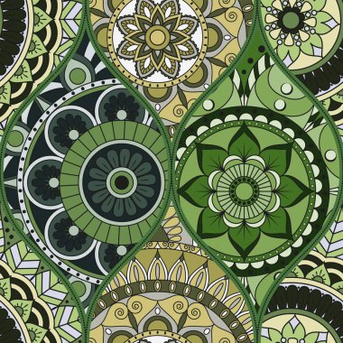 mandalalar desenle. Vintage dekoratif öğeler. Elle çizilmiş b