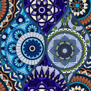 mandalalar desenle. Vintage dekoratif öğeler. Elle çizilmiş b