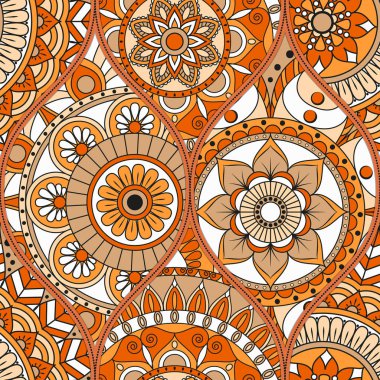 mandalalar desenle. Vintage dekoratif öğeler. Elle çizilmiş b