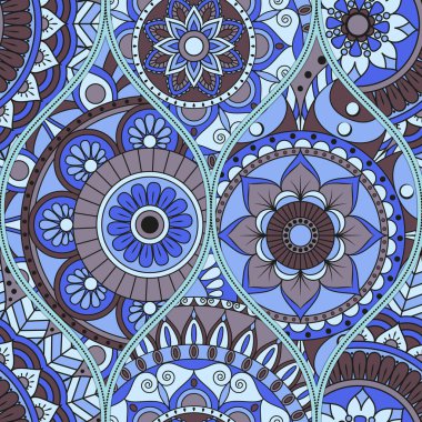 mandalalar desenle. Vintage dekoratif öğeler. Elle çizilmiş b