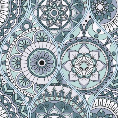 mandalalar desenle. Vintage dekoratif öğeler. Elle çizilmiş b