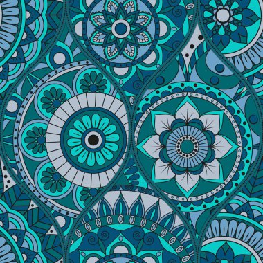 mandalalar desenle. Vintage dekoratif öğeler. Elle çizilmiş b