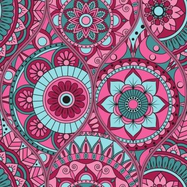 mandalalar desenle. Vintage dekoratif öğeler. Elle çizilmiş b