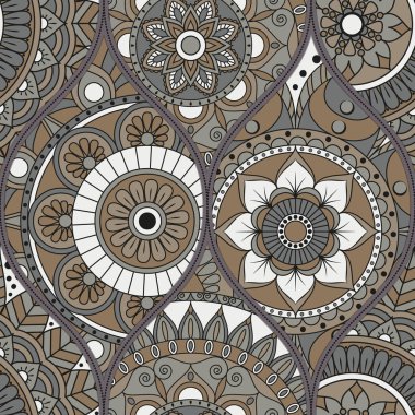 mandalalar desenle. Vintage dekoratif öğeler. Elle çizilmiş b