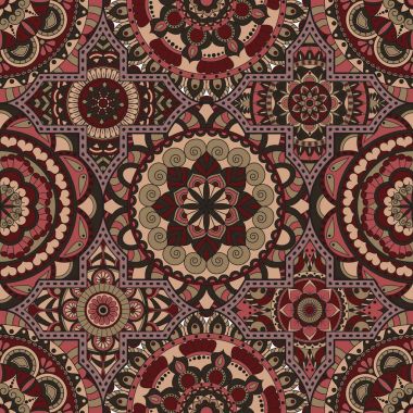 Patchwork desen. Vintage dekoratif öğeler. Elle çizilmiş backg