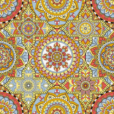 Patchwork desen. Vintage dekoratif öğeler. Elle çizilmiş backg