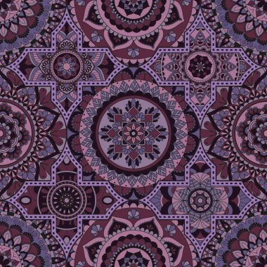 Patchwork desen. Vintage dekoratif öğeler. Elle çizilmiş backg